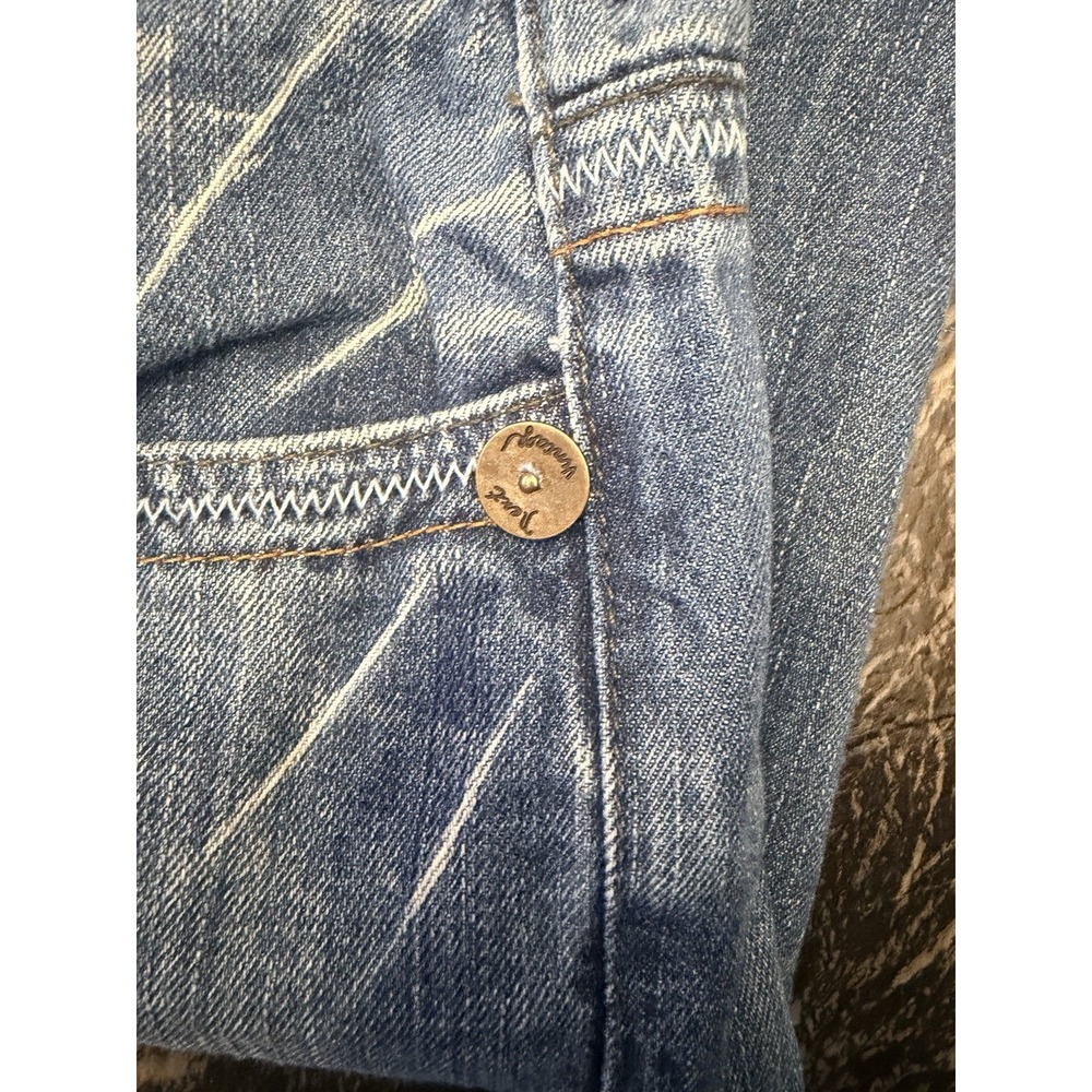 Next Jeans Women Size 14 Demi Slouch Wide Leg High Rise Blue Denim Distressed - Picture 4 of 9